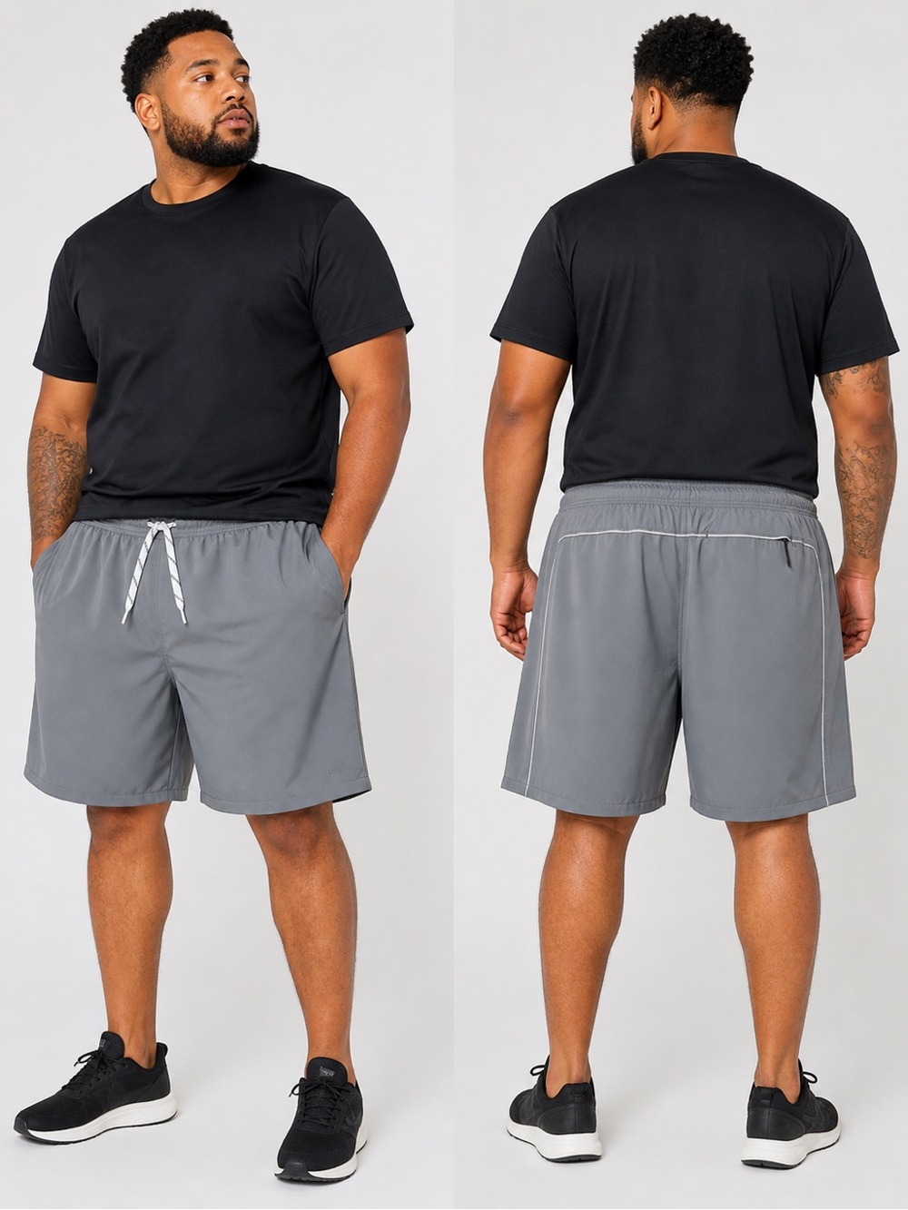 MTA Sport NWT Men’s XXL Gray Lined Lightweight Drawstring Athletic Shorts